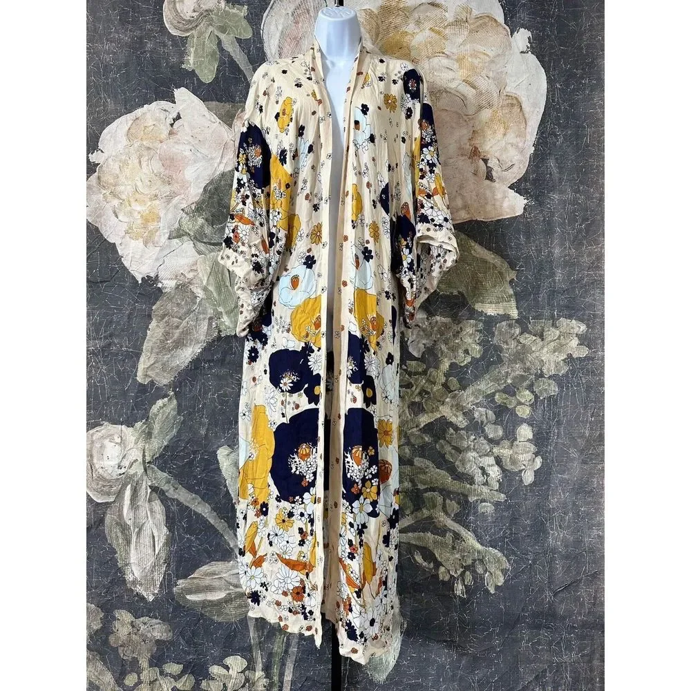 New Free People Hidden Hills Maxi Kimono One Size_5